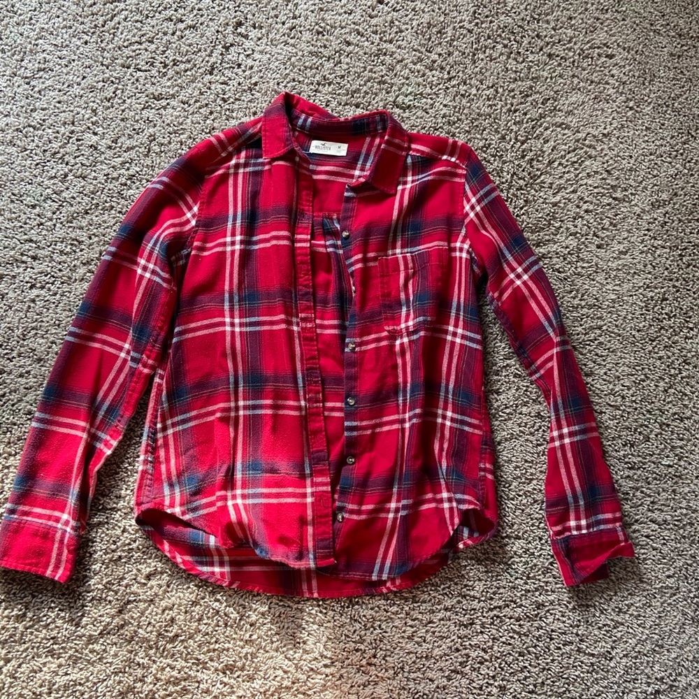 Red Hollister Flannel